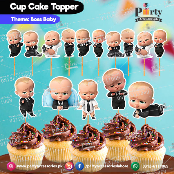Boss Baby theme birthday cupcake toppers set cutouts