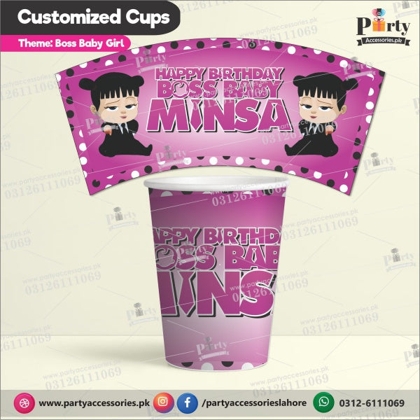 Customized disposable Paper CUPS for Boss Baby Stacy theme party
