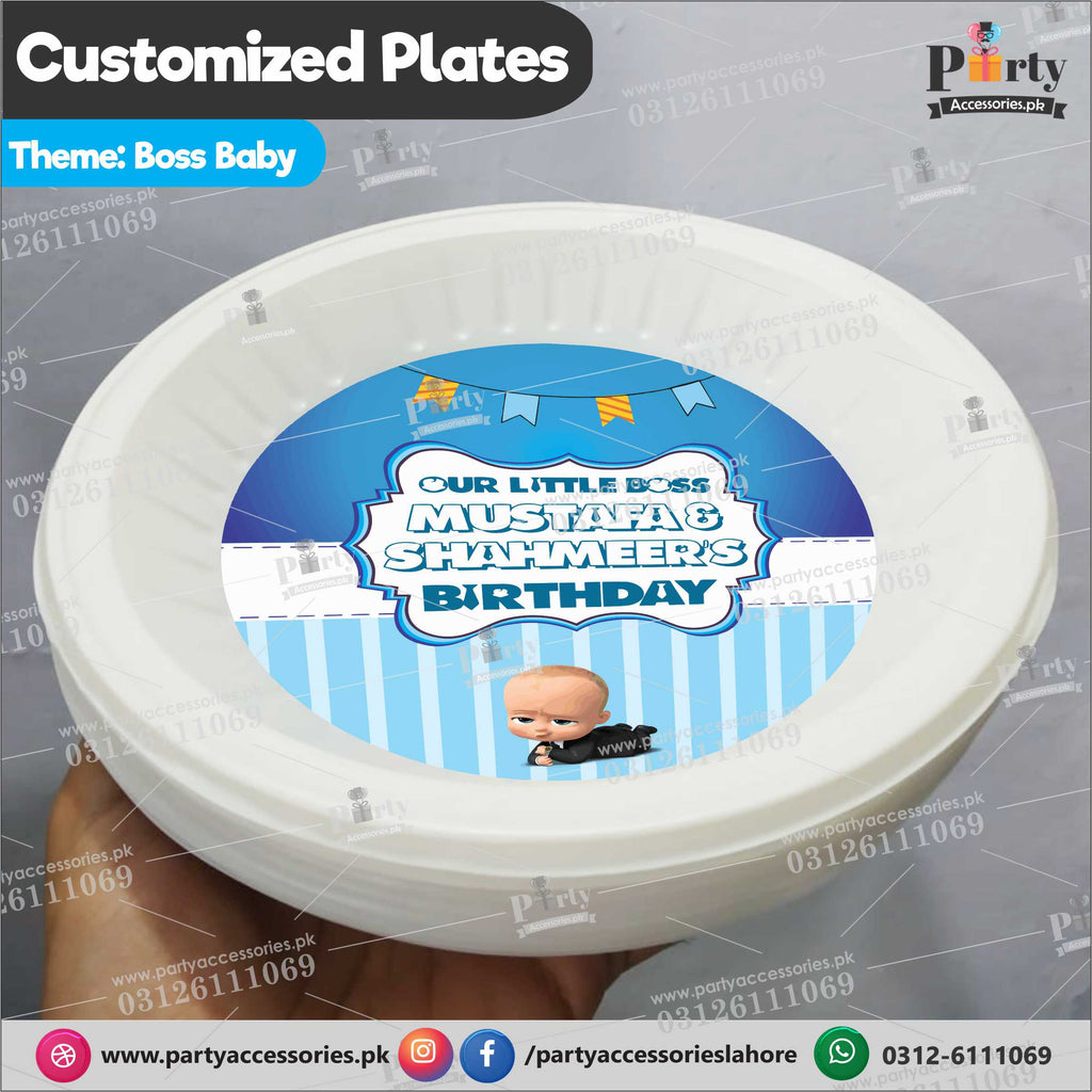 Customized disposable Paper Plates for Boss Baby theme party