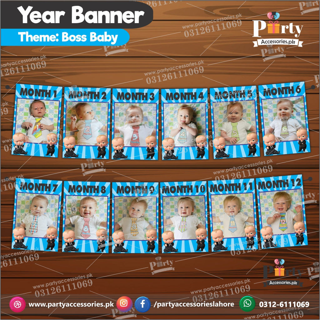 Customized Month wise year Picture banner in Boss Baby theme