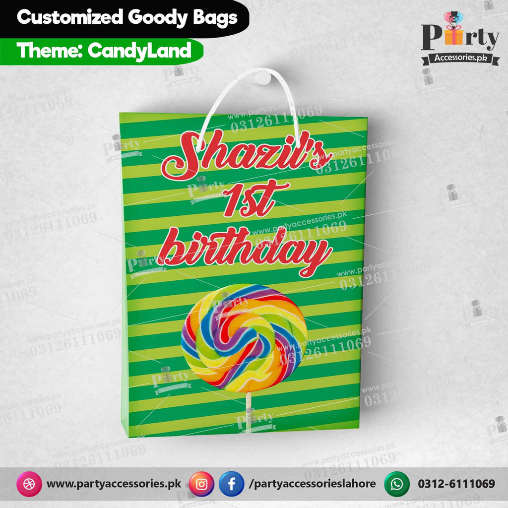 Goody Bags / favor bags in Candy-land theme