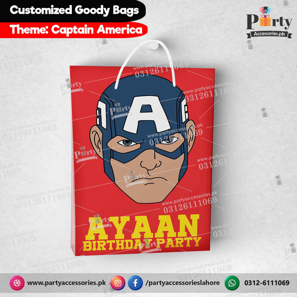 Captain America theme Customized Goody Bags / favor bags