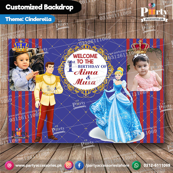 Cinderella Theme Customized Backdrop for Birthday Party Wall Decoration 