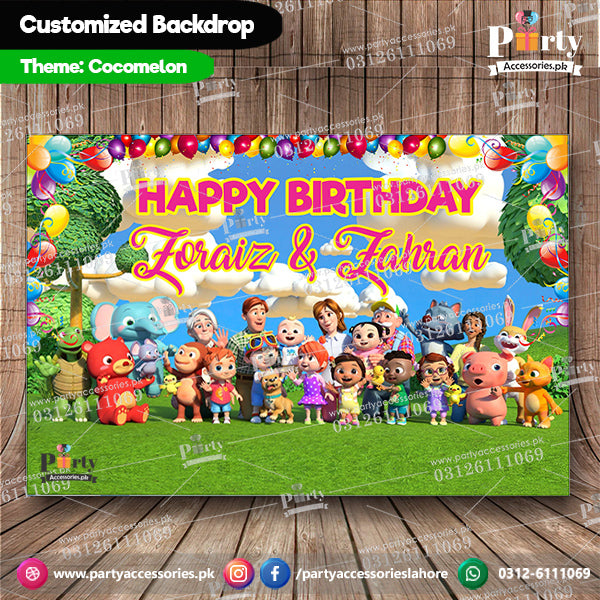 Cocomelon theme birthday Backdrop banner