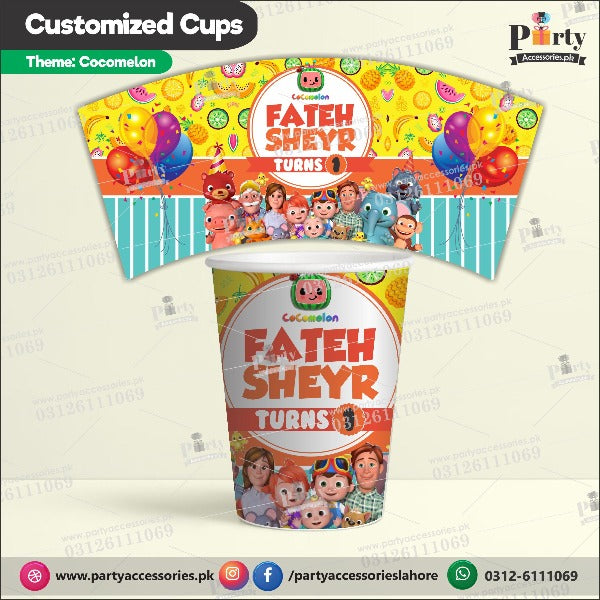 Cocomelon theme party Customized disposable Paper cups 