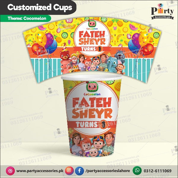 Personalized Cocomelon-Themed Paper Cups for Your Event ...