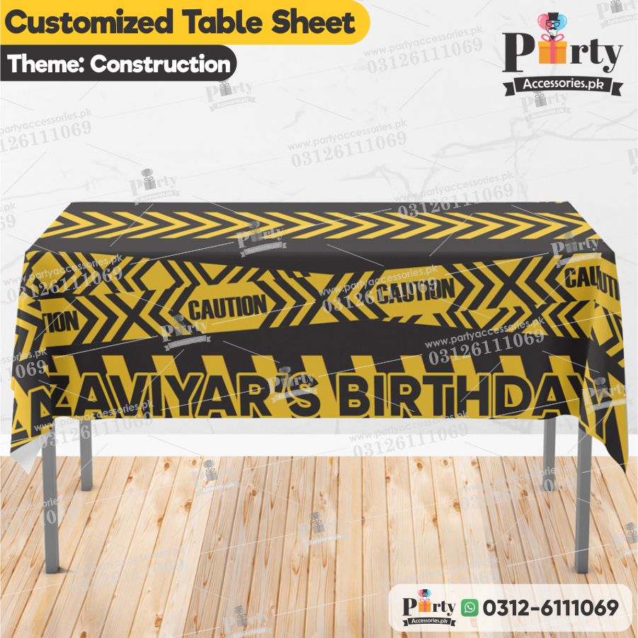 Construction Theme Birthday Party tablesheet