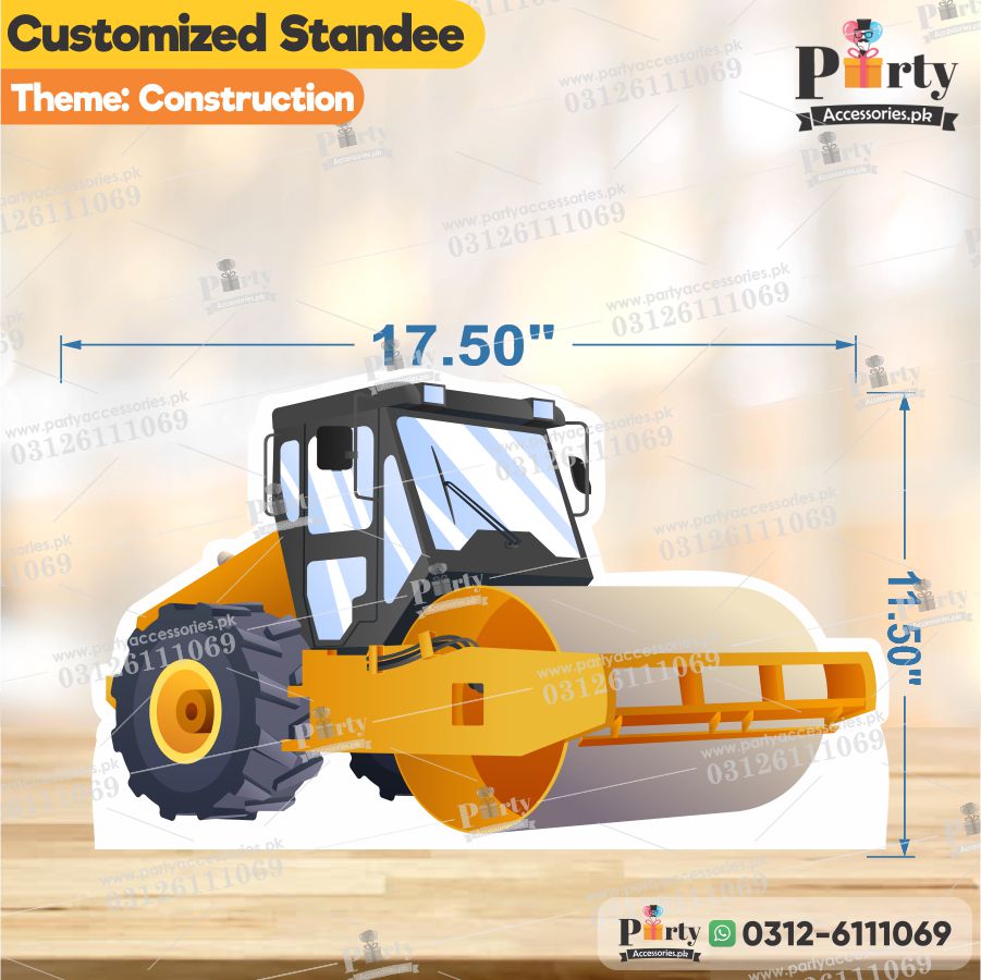 Construction theme Table standing character cutouts