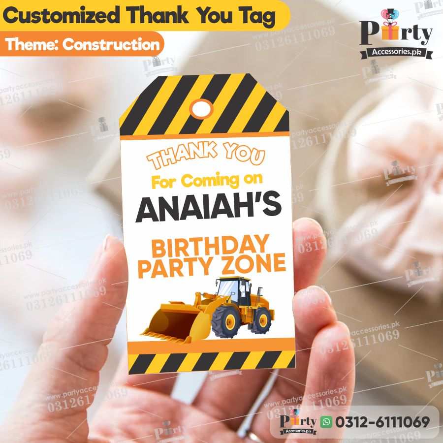 Construction theme Customize Gift tags