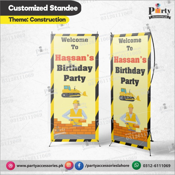 Customized Welcome Standee for Construction theme party