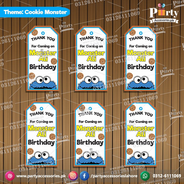 Customized Gift tags in Cookie Monster theme