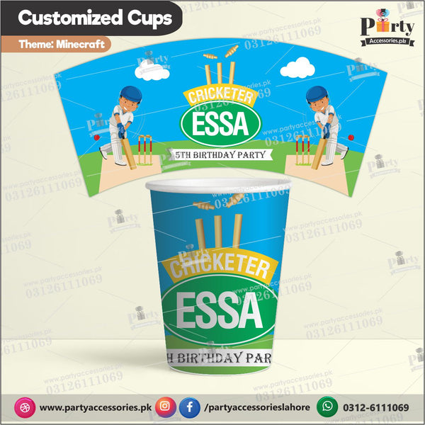 Customized disposable Paper CUPS for Cricket theme party