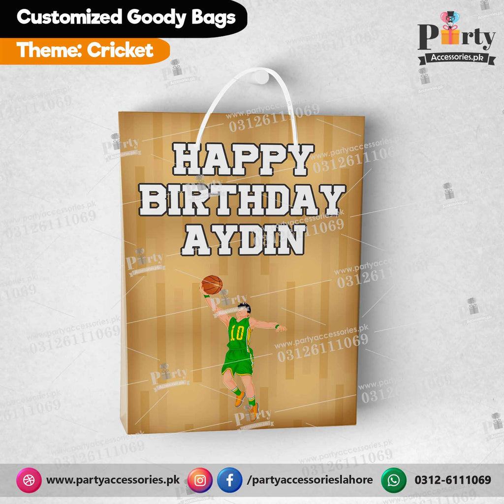 Cricket theme Customized Goody Bags / favor bags