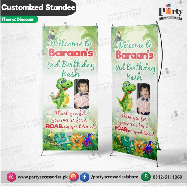 Customized Welcome Standee for birthday in Dinosaur theme