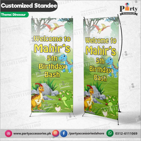 Customized Welcome Standee for birthday in Dinosaur theme