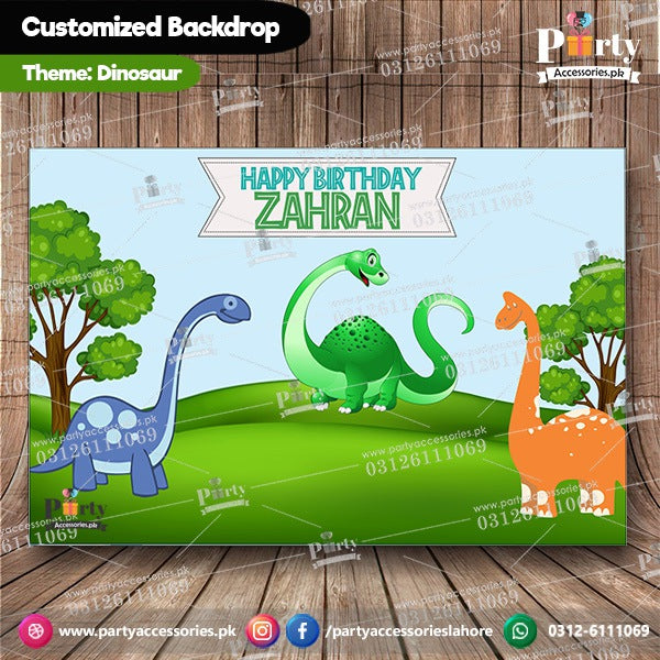 Customized Dinosaur Theme Birthday Party Backdrop