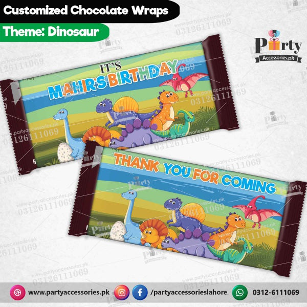 Customized Dinosaur theme chocolate wraps 
