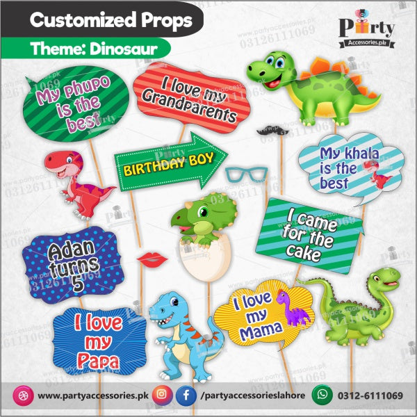 Customized props set for Dinosaur theme birthday party