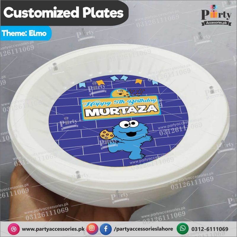 Customized disposable Paper Plates in Cookie monster theme party
