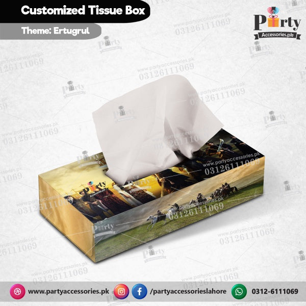 Customized Tissue Box Ertugrul theme birthday table Decor