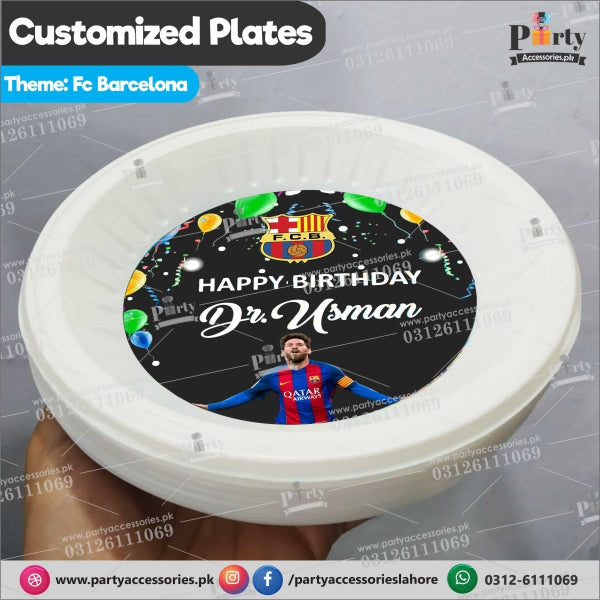 Customized disposable Paper Plates for FC Barcelona theme party