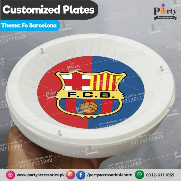 Customized disposable Paper Plates for FC Barcelona theme party