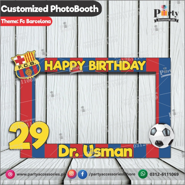 Customized Photo Booth / selfie frame for FC Barcelona theme party