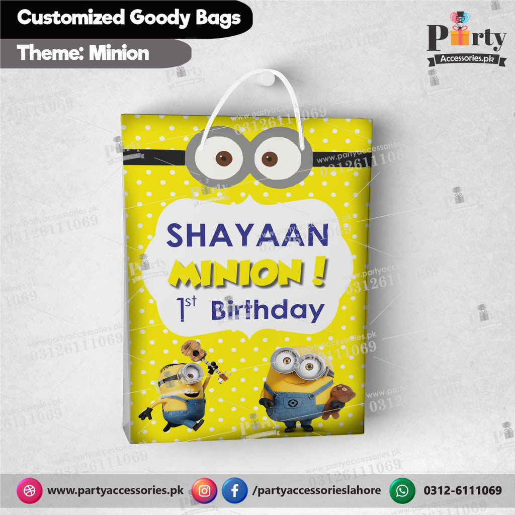 Minions theme Customized Goody Bags / favor bags 