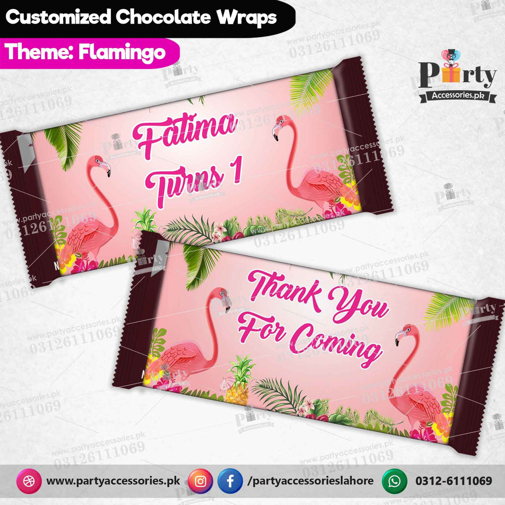 Customized Flamingo theme chocolate wraps