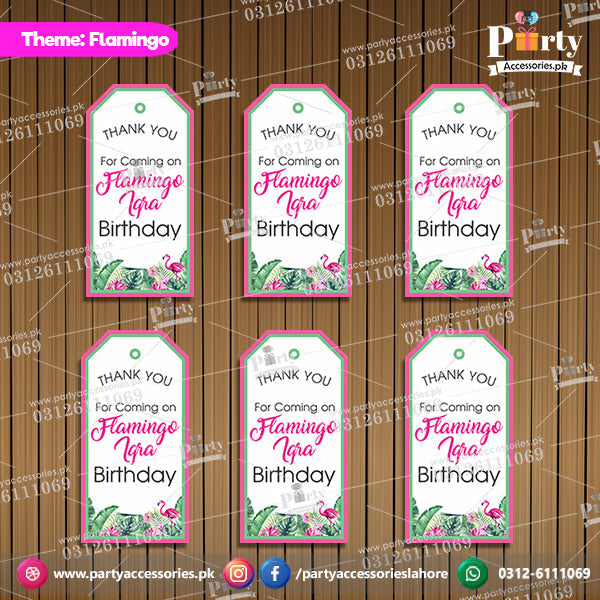Customized Gift tags in Flamingo theme