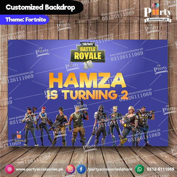 Customized Fortnite Theme Birthday Party Backdrop for Wall Decoration