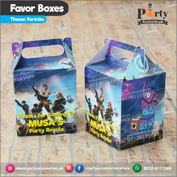 Fortnite theme Customized birthday Favor / Goody Boxes for decoration