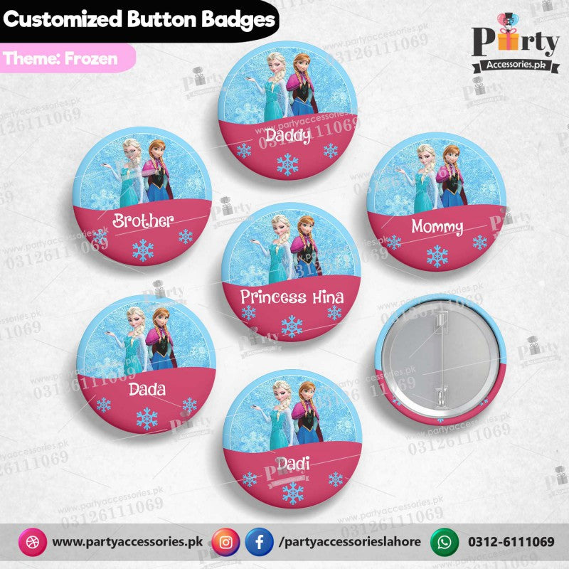 Customized Frozen button badges birthday decoration party
