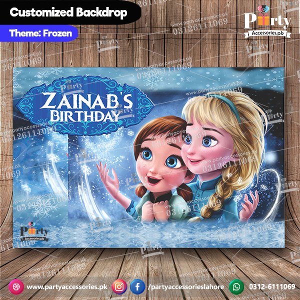 Customized Frozen Elsa Theme Birthday Party Backdrop