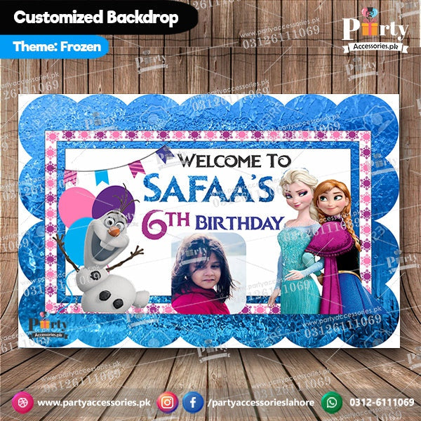 Customized Frozen Elsa Theme Birthday Party Backdrop