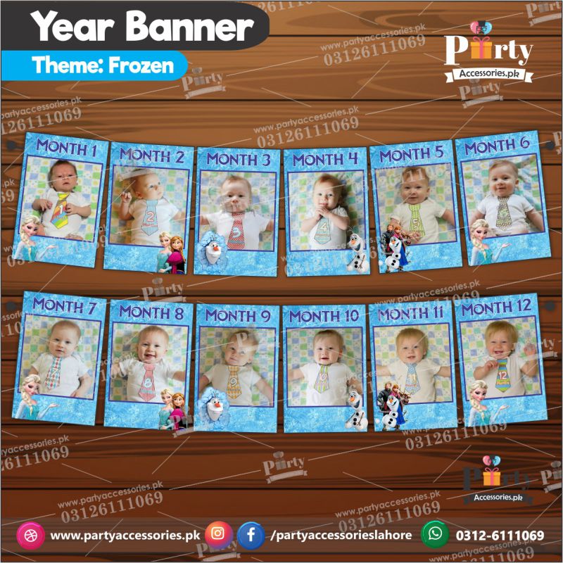 Customized Month wise year Picture banner in Frozen theme