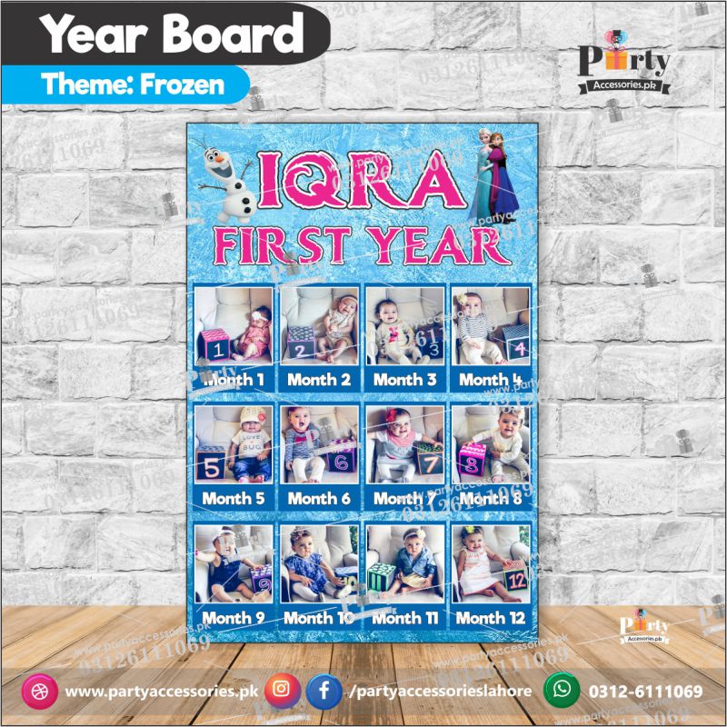 Customized Month wise year Picture board in Frozen theme (year board)