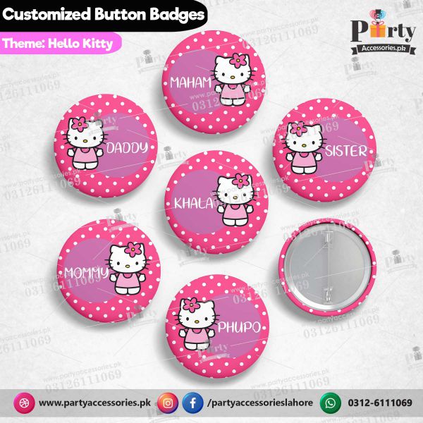 Customized Hello Kitty theme button badges