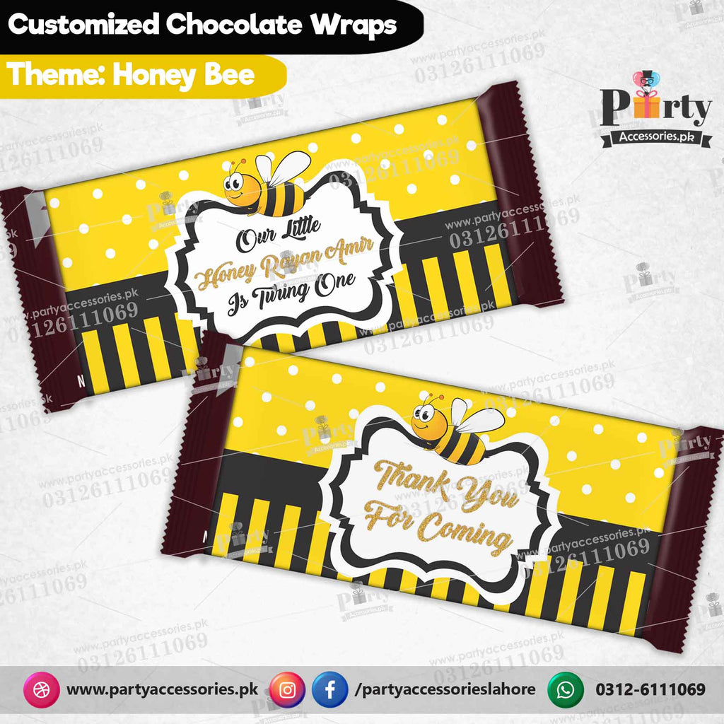 Customized Honey bee theme chocolate wraps