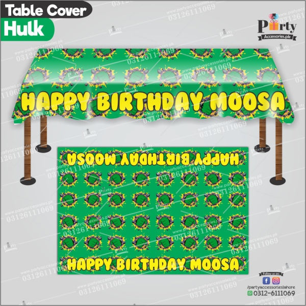 Customized Hulk Theme Birthday table top sheet cover