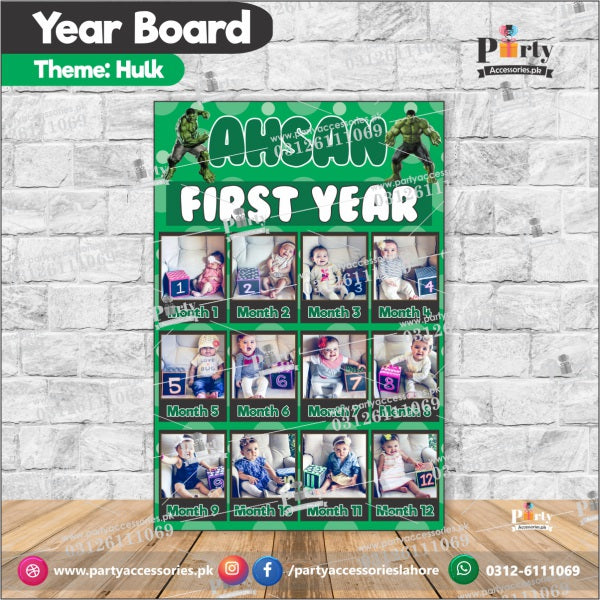 Customized Month wise year Picture board in Hulk theme (year board)