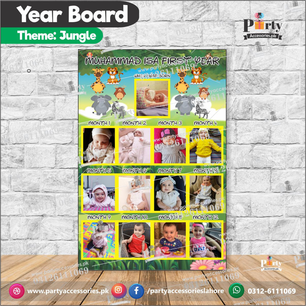 Customized Month wise year Picture board in Jungle safari theme