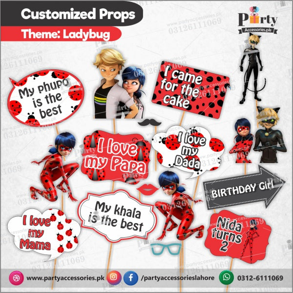 Customized props set for Miraculous Ladybug theme birthday party  pinterest ideas
