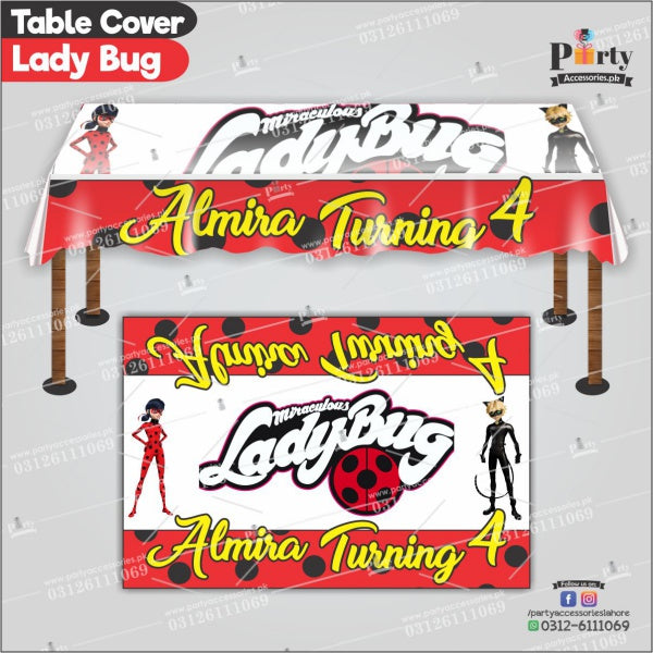 Miraculous Ladybug Theme Customized Birthday table top sheet for Party Table Decor
