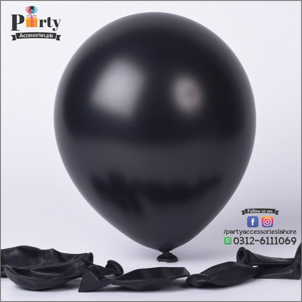 plain black balloons