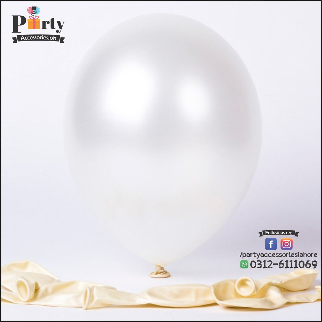 Plain White Balloons Solid color latex rubber balloons