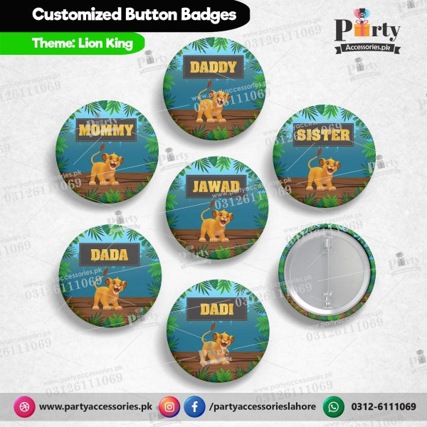 Customized Lion King theme button badges