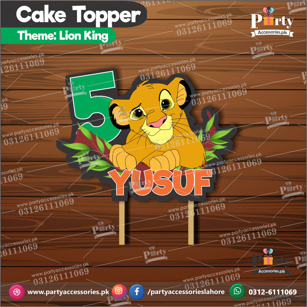 Lion King theme Customized card cake topper for birthday