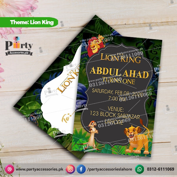 Customized Lion King theme Party Invitation Cards