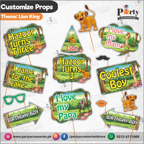 Customized props set for Lion King theme birthday party